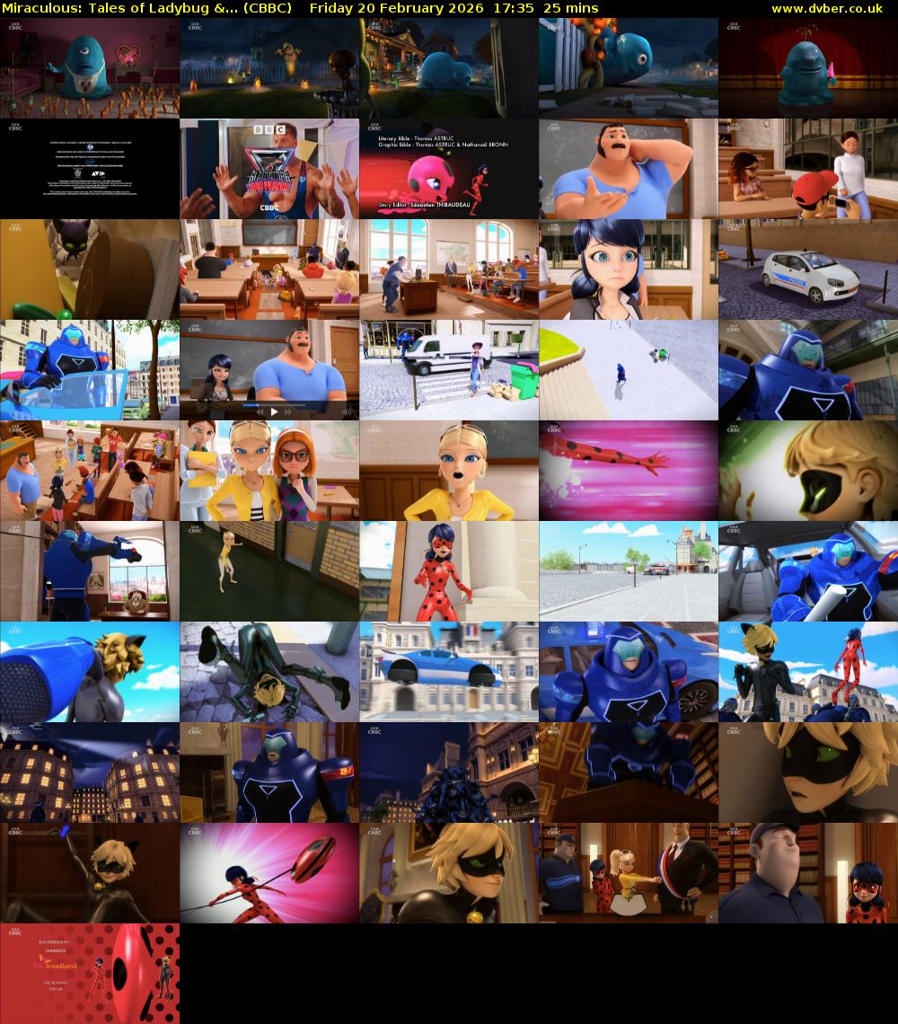 Miraculous: Tales of Ladybug &... (CBBC) Friday 20 February 2026 17:35 - 18:00