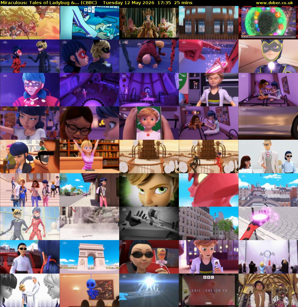 Miraculous: Tales of Ladybug &... (CBBC) Tuesday 12 May 2026 17:35 - 18:00