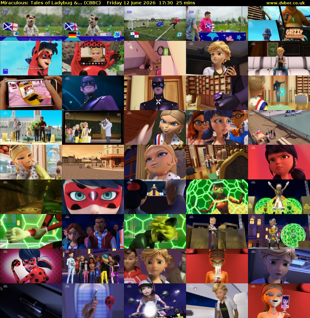 Miraculous: Tales of Ladybug &... (CBBC) Friday 12 June 2026 17:30 - 17:55