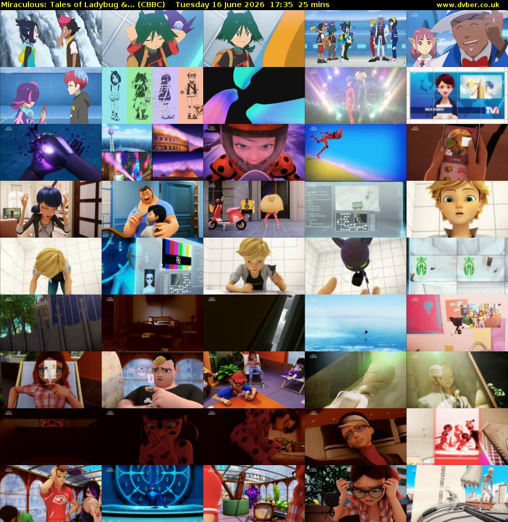 Miraculous: Tales of Ladybug &... (CBBC) Tuesday 16 June 2026 17:35 - 18:00