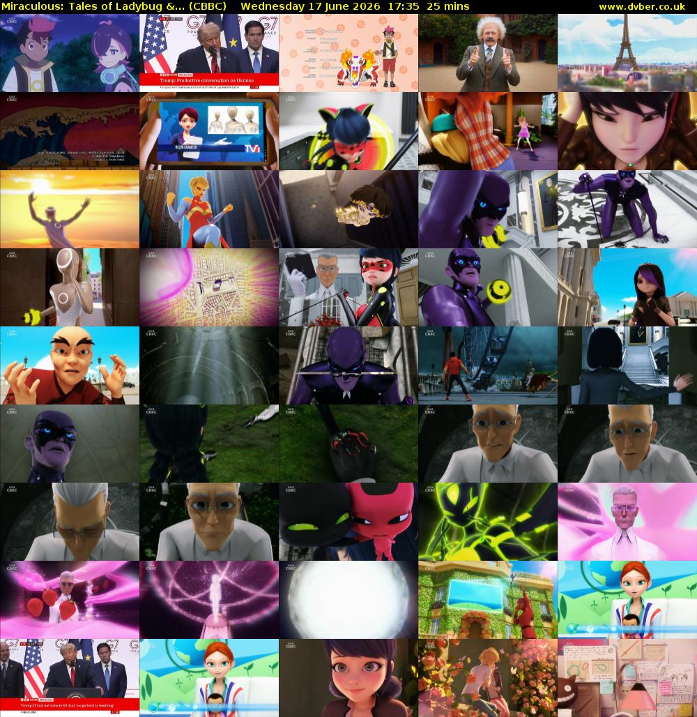 Miraculous: Tales of Ladybug &... (CBBC) Wednesday 17 June 2026 17:35 - 18:00