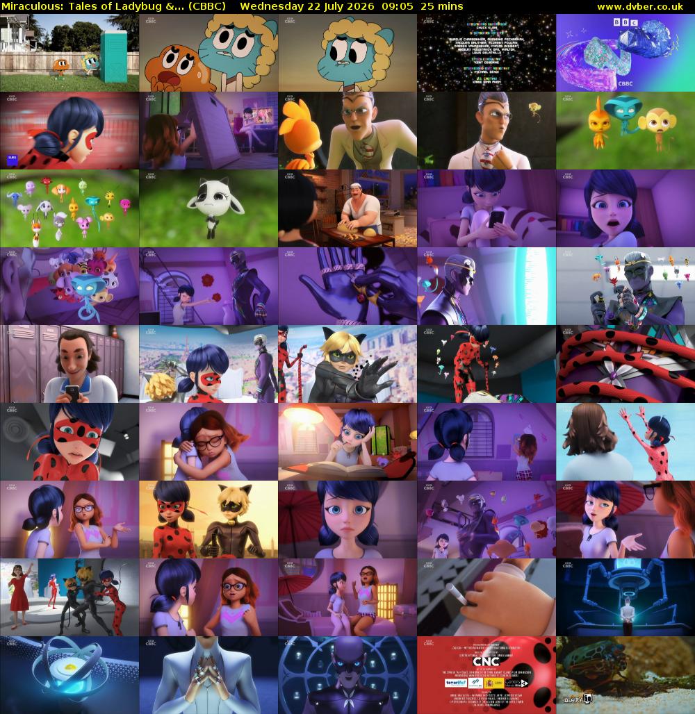 Miraculous: Tales of Ladybug &... (CBBC) Wednesday 22 July 2026 09:05 - 09:30