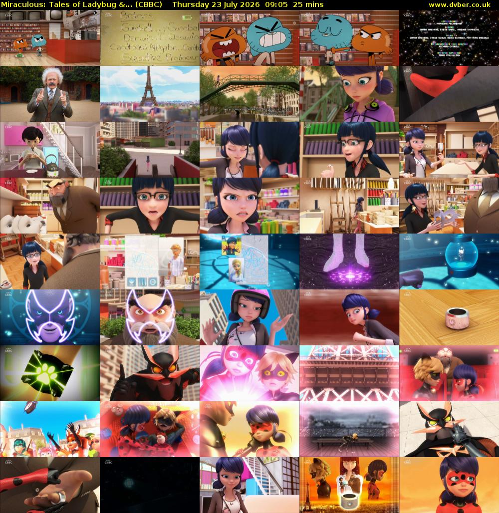 Miraculous: Tales of Ladybug &... (CBBC) Thursday 23 July 2026 09:05 - 09:30