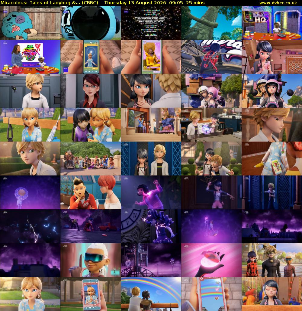 Miraculous: Tales of Ladybug &... (CBBC) Thursday 13 August 2026 09:05 - 09:30