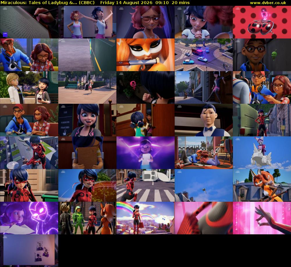 Miraculous: Tales of Ladybug &... (CBBC) Friday 14 August 2026 09:10 - 09:30