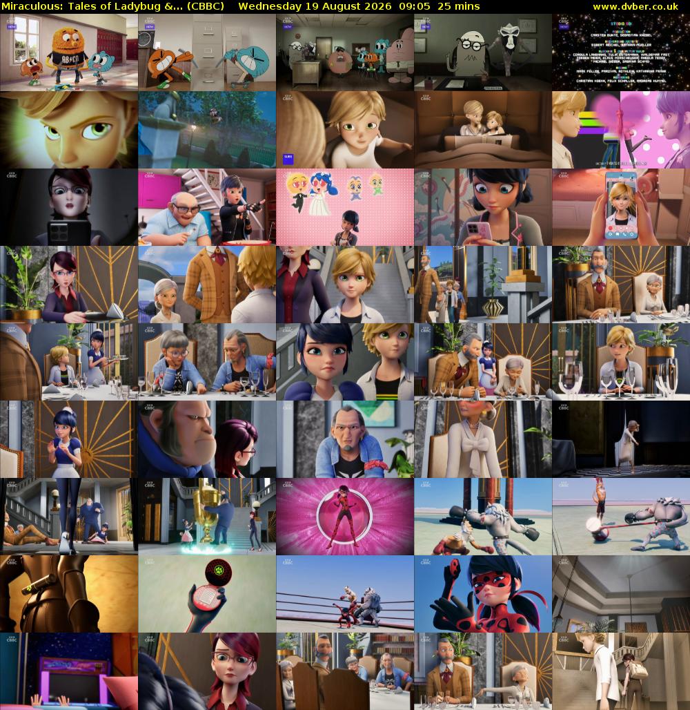 Miraculous: Tales of Ladybug &... (CBBC) Wednesday 19 August 2026 09:05 - 09:30