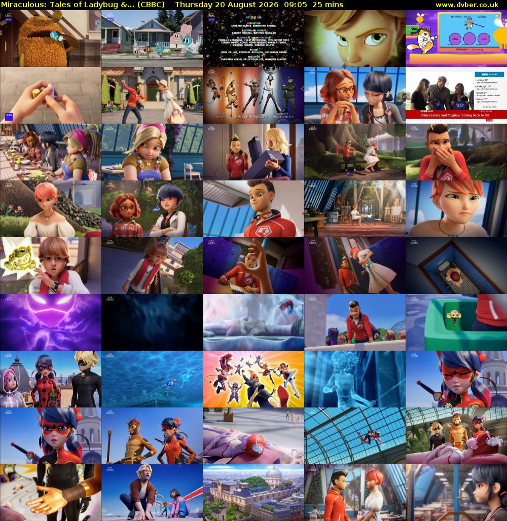 Miraculous: Tales of Ladybug &... (CBBC) Thursday 20 August 2026 09:05 - 09:30