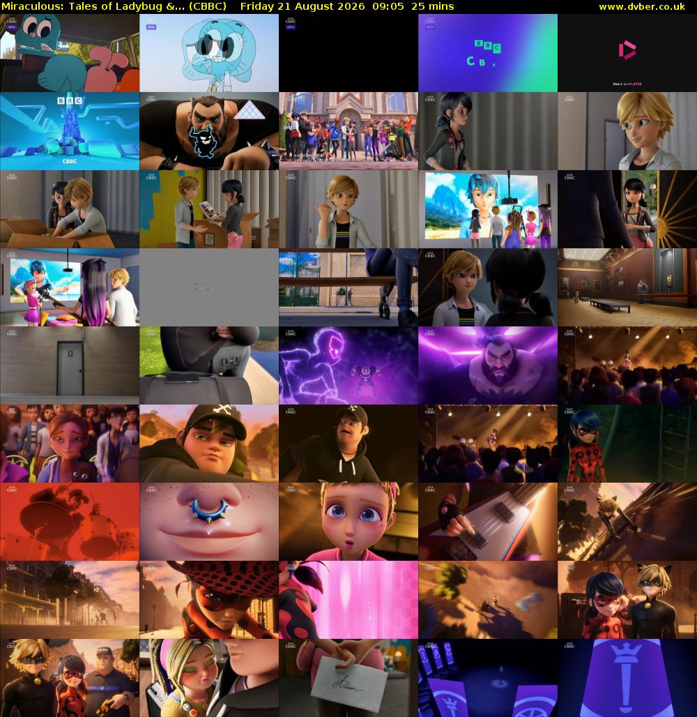 Miraculous: Tales of Ladybug &... (CBBC) Friday 21 August 2026 09:05 - 09:30