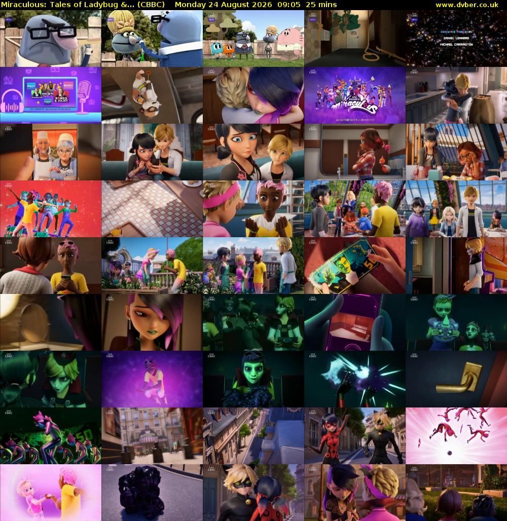 Miraculous: Tales of Ladybug &... (CBBC) Monday 24 August 2026 09:05 - 09:30