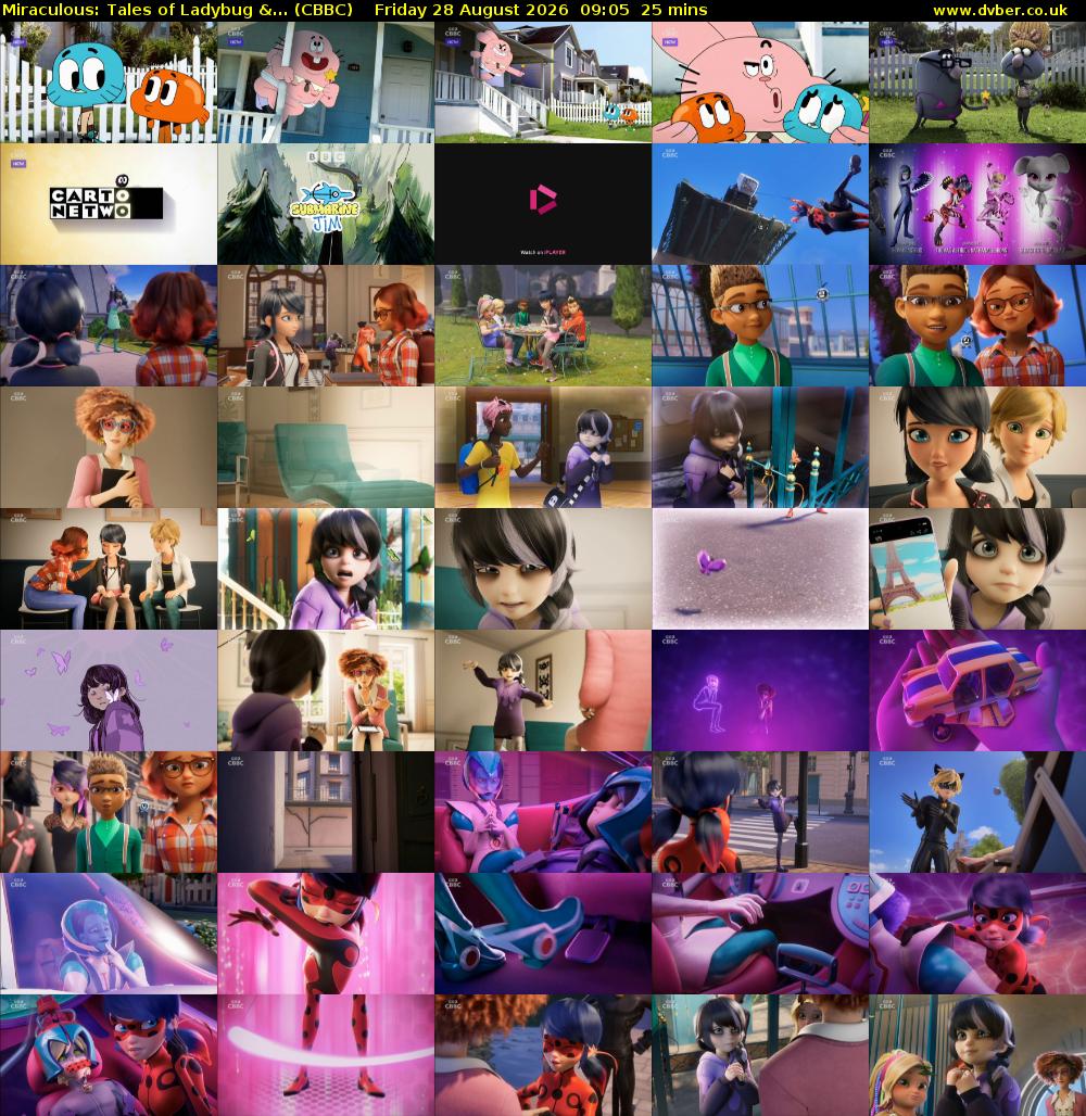 Miraculous: Tales of Ladybug &... (CBBC) Friday 28 August 2026 09:05 - 09:30