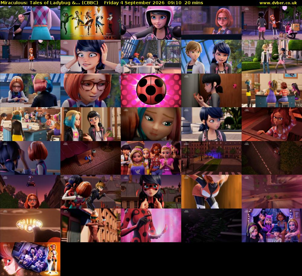 Miraculous: Tales of Ladybug &... (CBBC) Friday 4 September 2026 09:10 - 09:30