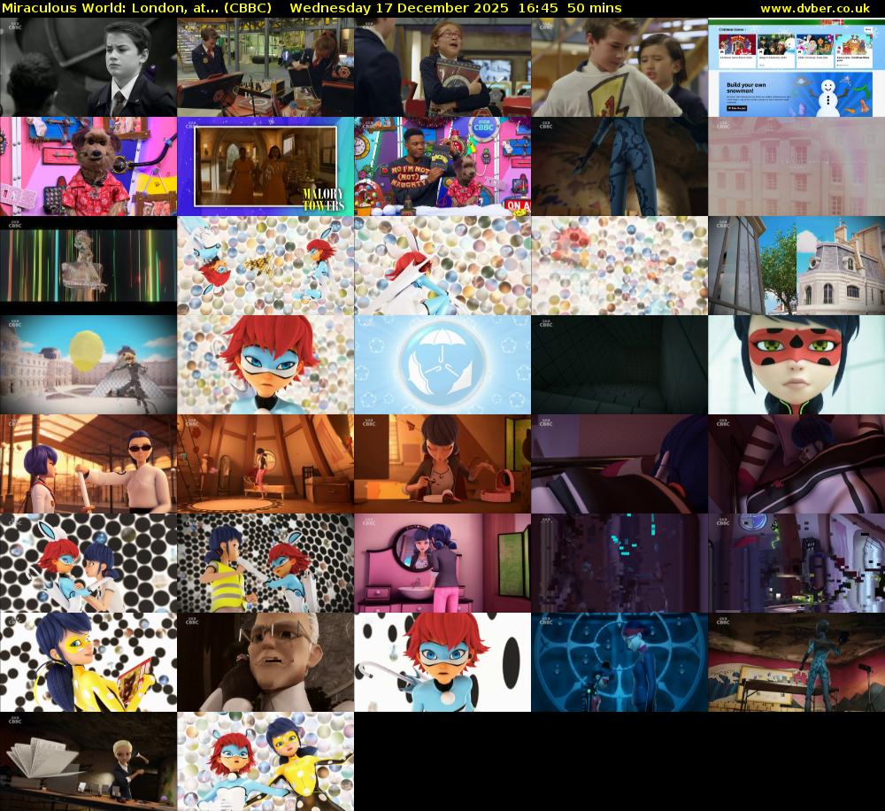 Miraculous World: London, at... (CBBC) Wednesday 17 December 2025 16:45 - 17:35
