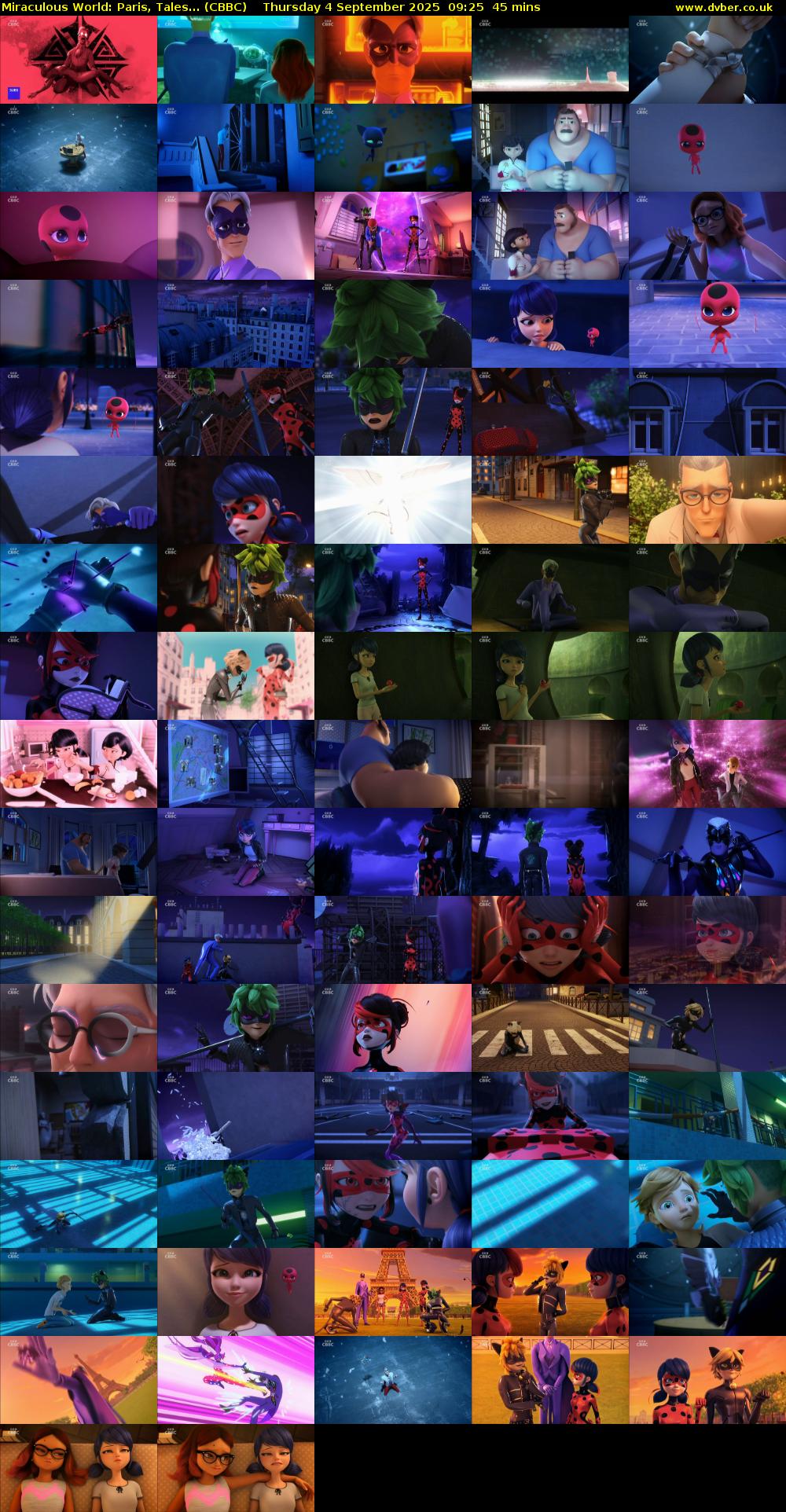 Miraculous World: Paris, Tales... (CBBC) Thursday 4 September 2025 09:25 - 10:10