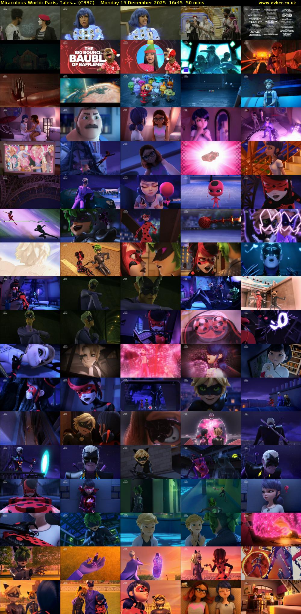 Miraculous World: Paris, Tales... (CBBC) Monday 15 December 2025 16:45 - 17:35