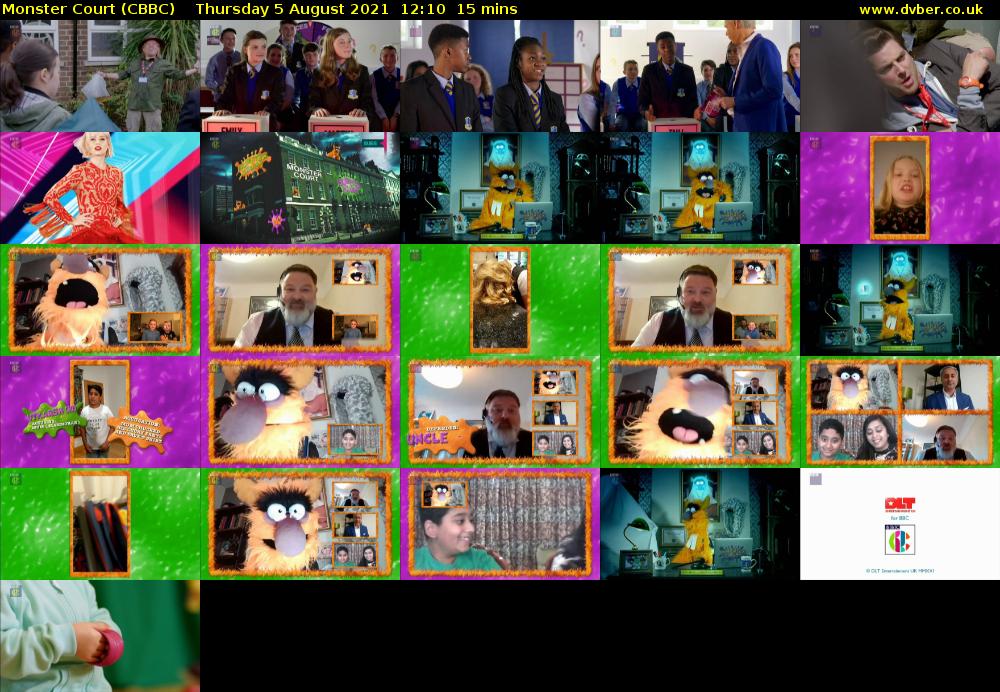 Monster Court (CBBC) Thursday 5 August 2021 12:10 - 12:25