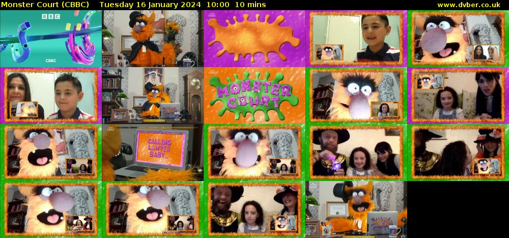 Monster Court (CBBC) Tuesday 16 January 2024 10:00 - 10:10