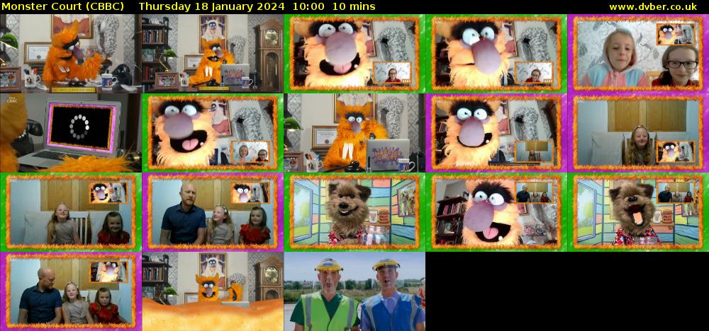 Monster Court (CBBC) Thursday 18 January 2024 10:00 - 10:10