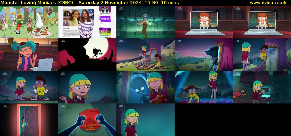 Monster Loving Maniacs (CBBC) Saturday 2 November 2024 15:30 - 15:40