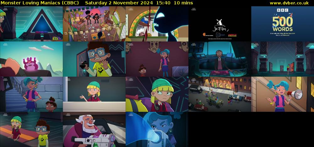 Monster Loving Maniacs (CBBC) Saturday 2 November 2024 15:40 - 15:50