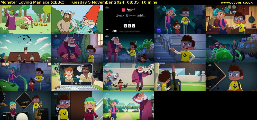 Monster Loving Maniacs (CBBC) Tuesday 5 November 2024 08:35 - 08:45