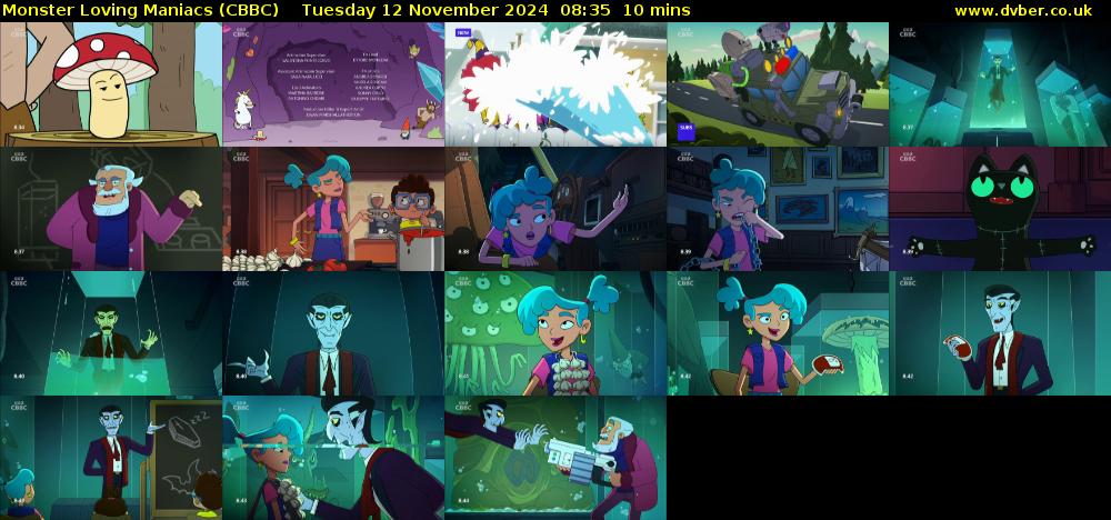 Monster Loving Maniacs (CBBC) Tuesday 12 November 2024 08:35 - 08:45