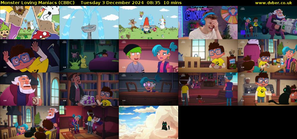 Monster Loving Maniacs (CBBC) Tuesday 3 December 2024 08:35 - 08:45