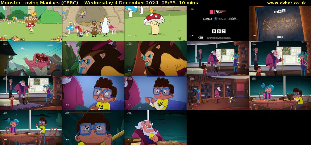 Monster Loving Maniacs (CBBC) Wednesday 4 December 2024 08:35 - 08:45