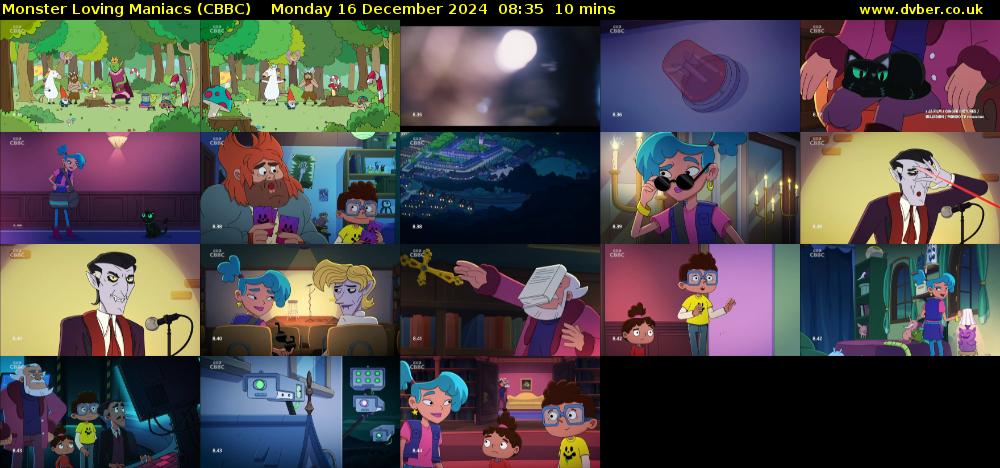 Monster Loving Maniacs (CBBC) Monday 16 December 2024 08:35 - 08:45