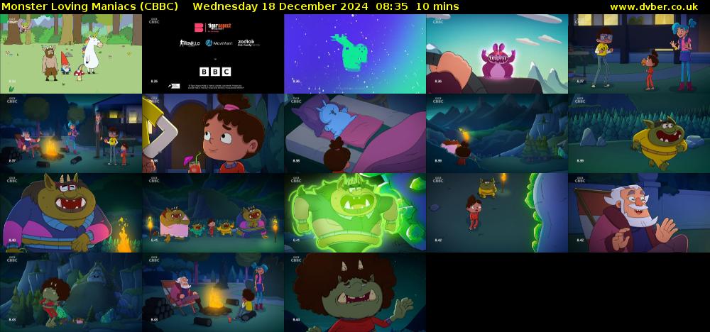 Monster Loving Maniacs (CBBC) Wednesday 18 December 2024 08:35 - 08:45