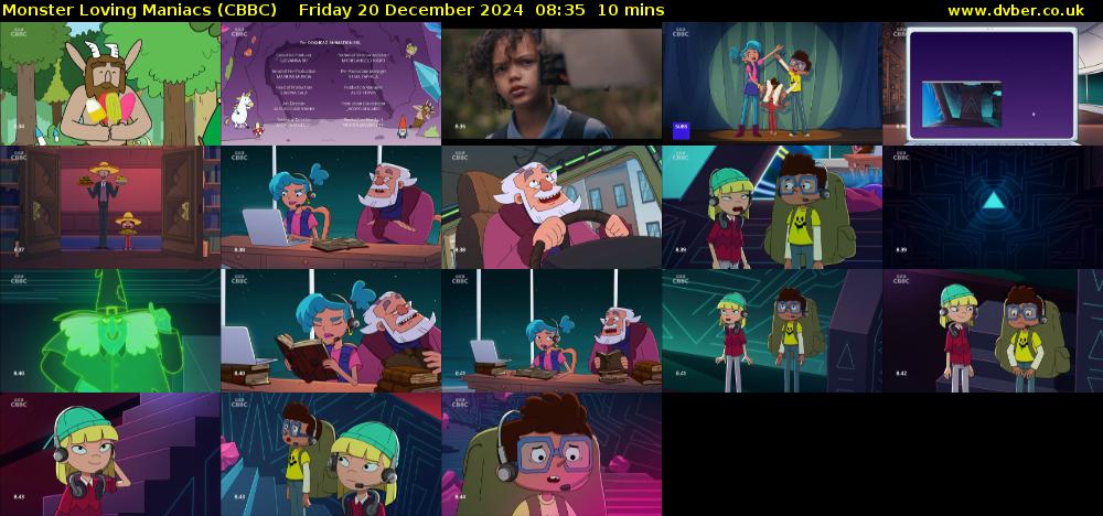 Monster Loving Maniacs (CBBC) Friday 20 December 2024 08:35 - 08:45
