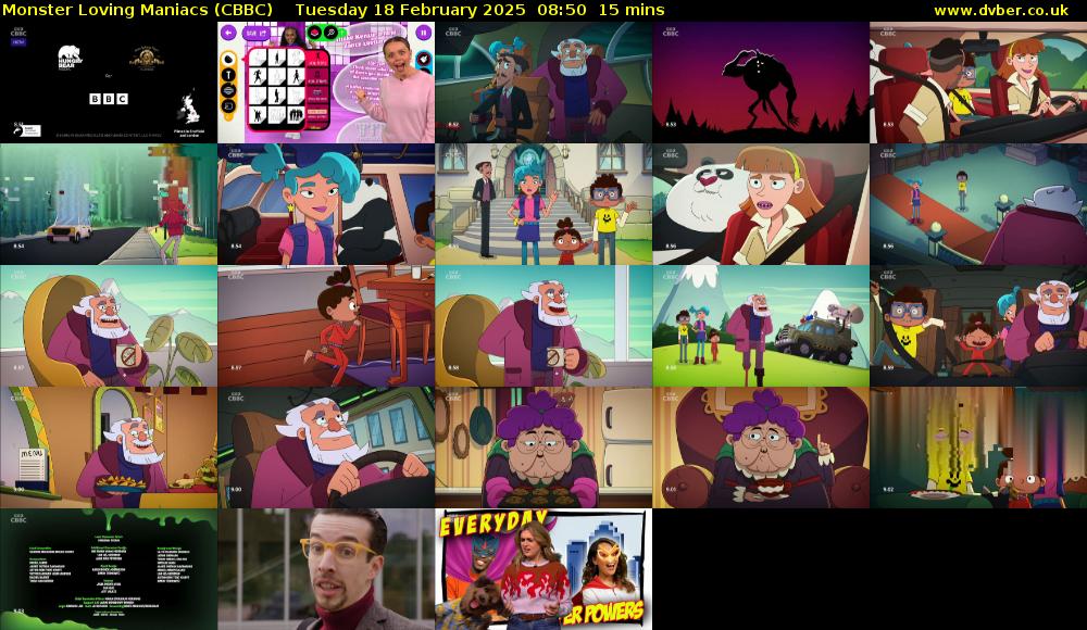 Monster Loving Maniacs (CBBC) Tuesday 18 February 2025 08:50 - 09:05