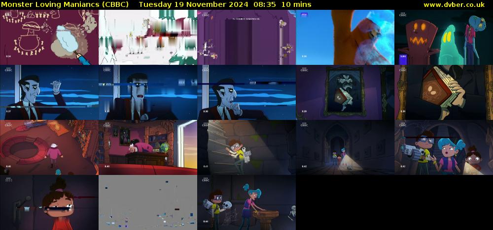 Monster Loving Maniancs (CBBC) Tuesday 19 November 2024 08:35 - 08:45