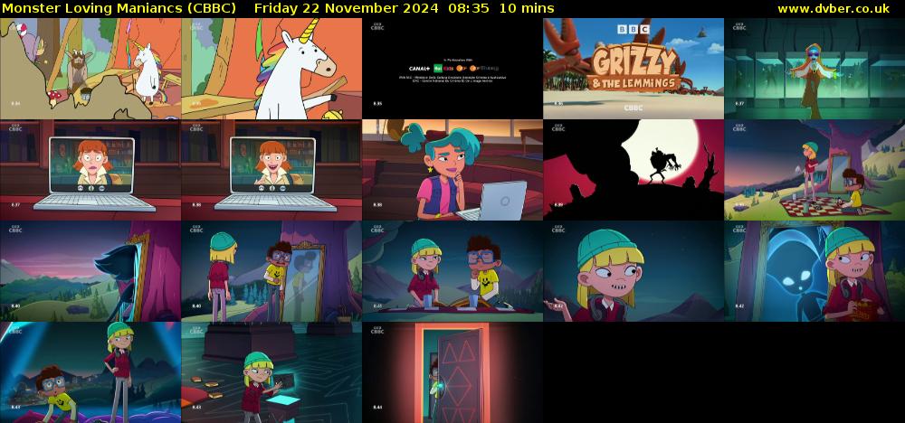 Monster Loving Maniancs (CBBC) Friday 22 November 2024 08:35 - 08:45