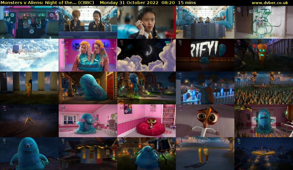 Monsters v Aliens: Night of the... (CBBC) Monday 31 October 2022 08:20 - 08:35