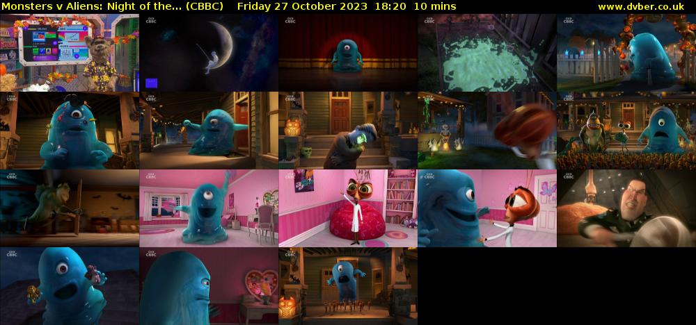 Monsters v Aliens: Night of the... (CBBC) Friday 27 October 2023 18:20 - 18:30