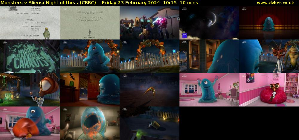 Monsters v Aliens: Night of the... (CBBC) Friday 23 February 2024 10:15 - 10:25