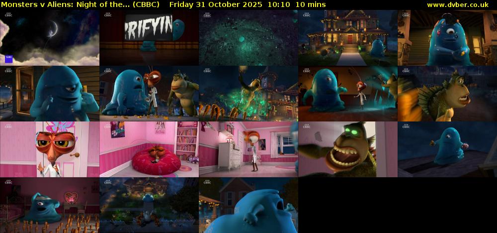 Monsters v Aliens: Night of the... (CBBC) Friday 31 October 2025 10:10 - 10:20