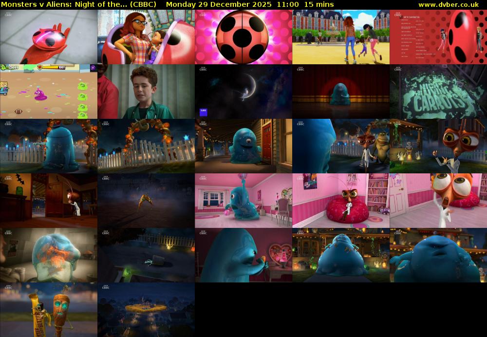 Monsters v Aliens: Night of the... (CBBC) Monday 29 December 2025 11:00 - 11:15