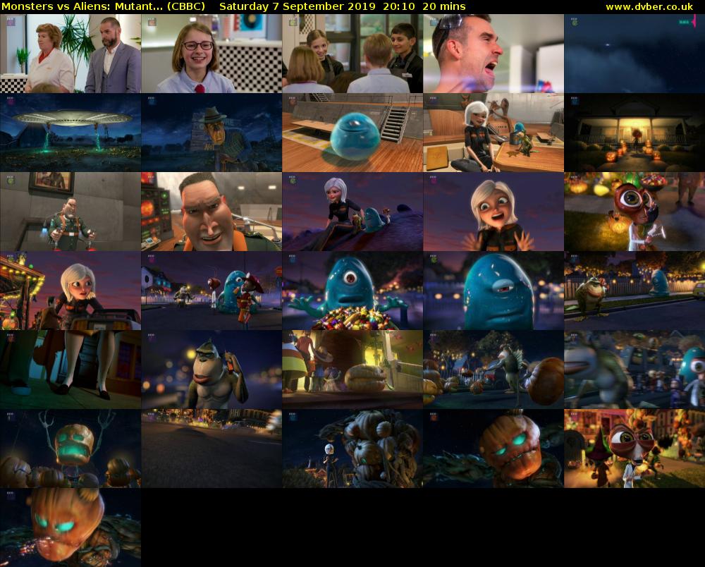 Monsters vs Aliens: Mutant... (CBBC) Saturday 7 September 2019 20:10 - 20:30