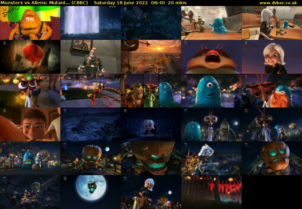 Monsters vs Aliens: Mutant... (CBBC) Saturday 18 June 2022 08:40 - 09:00