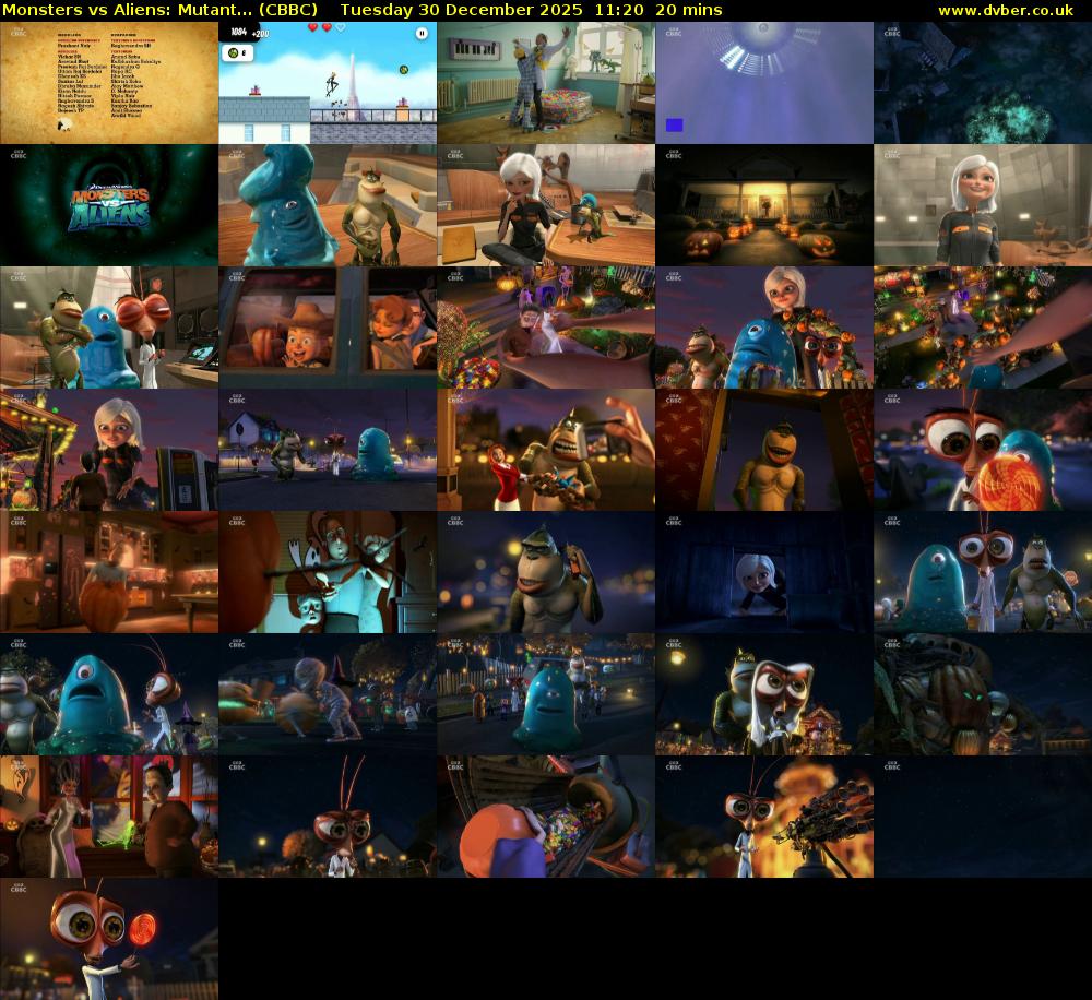 Monsters vs Aliens: Mutant... (CBBC) Tuesday 30 December 2025 11:20 - 11:40