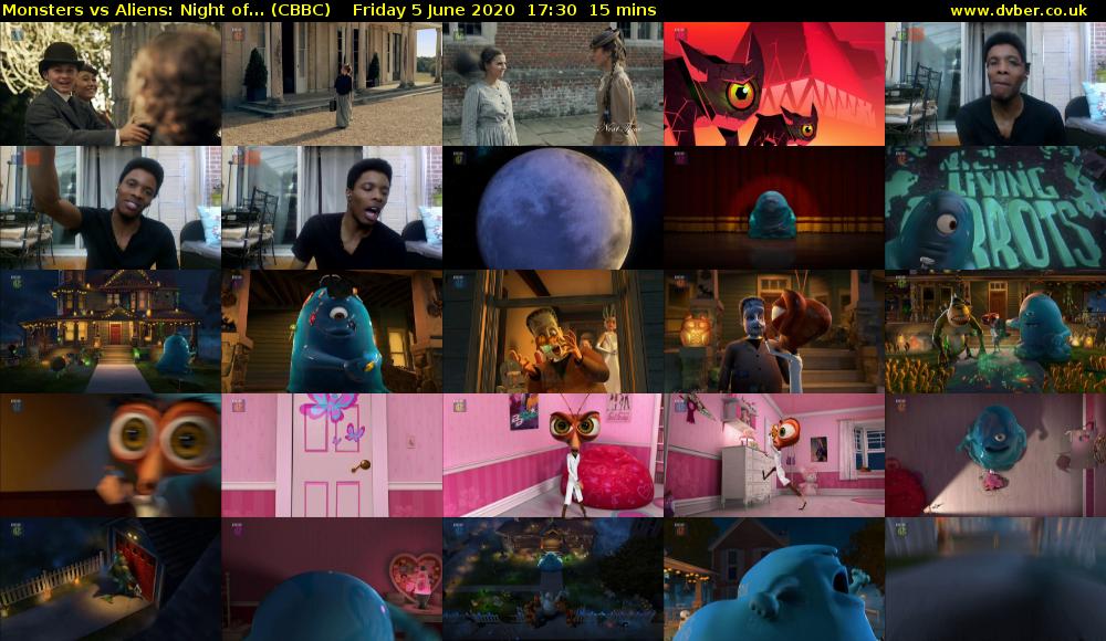 Monsters vs Aliens: Night of... (CBBC) Friday 5 June 2020 17:30 - 17:45