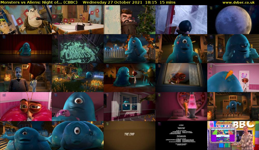Monsters vs Aliens: Night of... (CBBC) Wednesday 27 October 2021 18:15 - 18:30