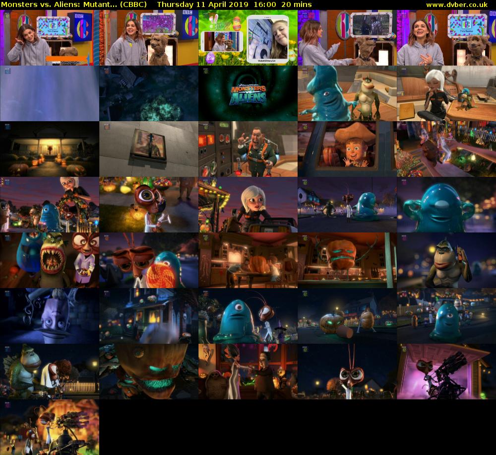 Monsters vs. Aliens: Mutant... (CBBC) Thursday 11 April 2019 16:00 - 16:20