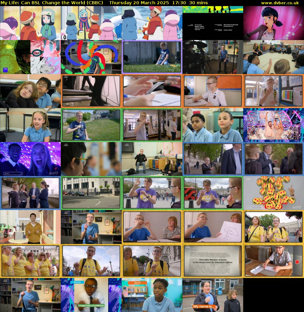 My LIfe: Can BSL Change the World (CBBC) Thursday 20 March 2025 17:30 - 18:00