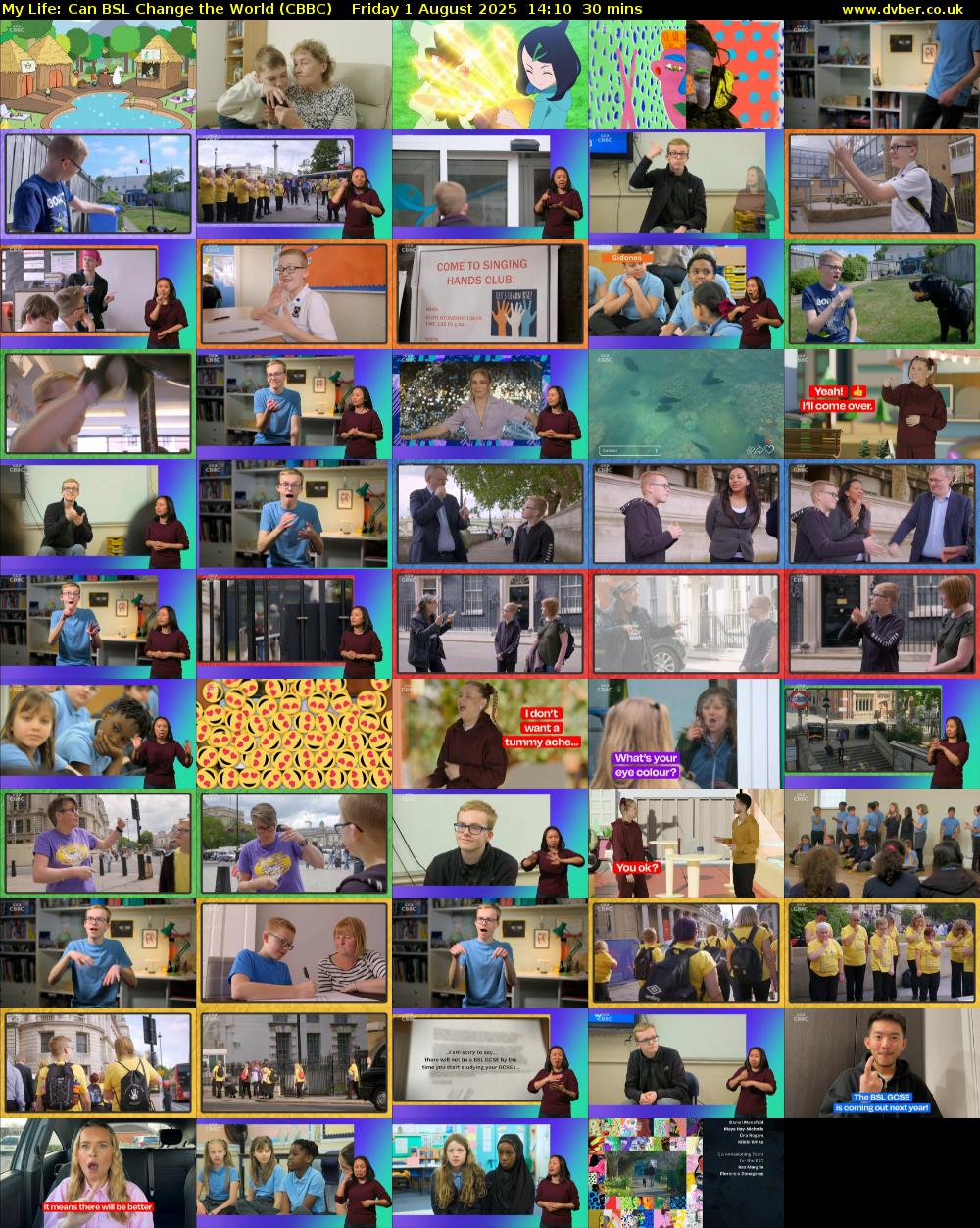 My LIfe: Can BSL Change the World (CBBC) Friday 1 August 2025 14:10 - 14:40