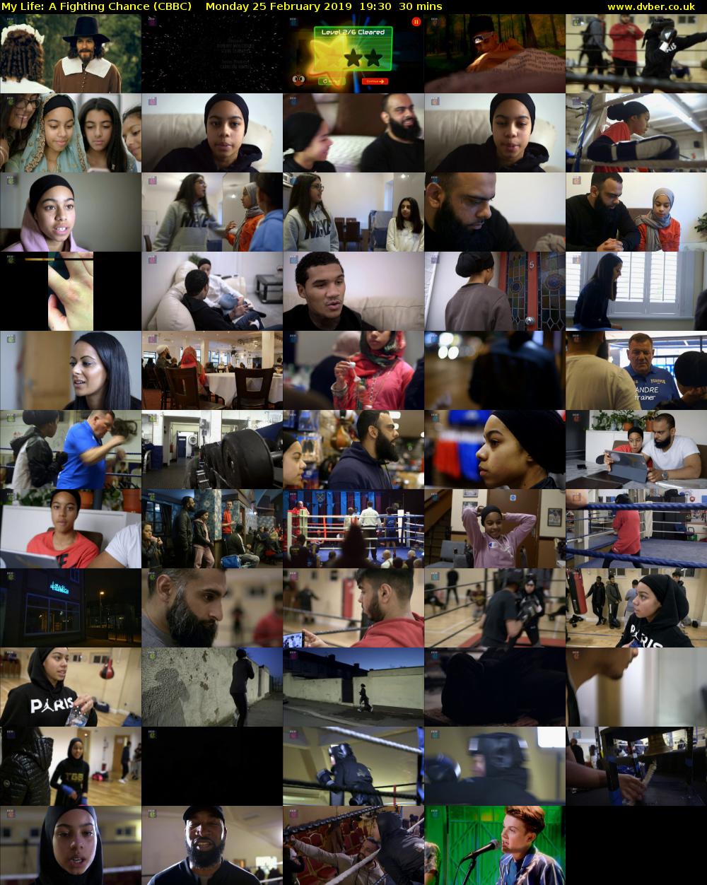 My Life: A Fighting Chance (CBBC) Monday 25 February 2019 19:30 - 20:00