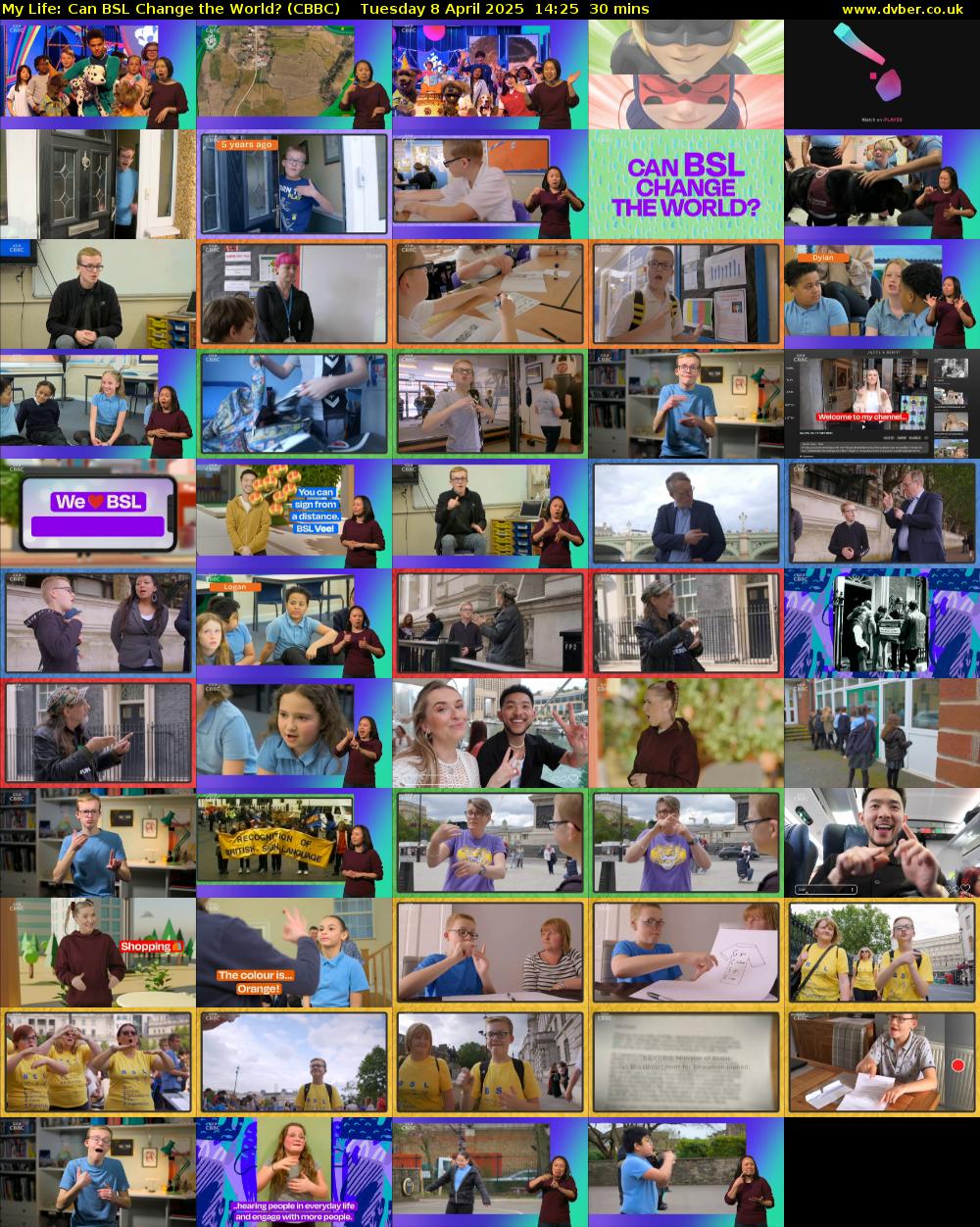 My Life: Can BSL Change the World? (CBBC) Tuesday 8 April 2025 14:25 - 14:55