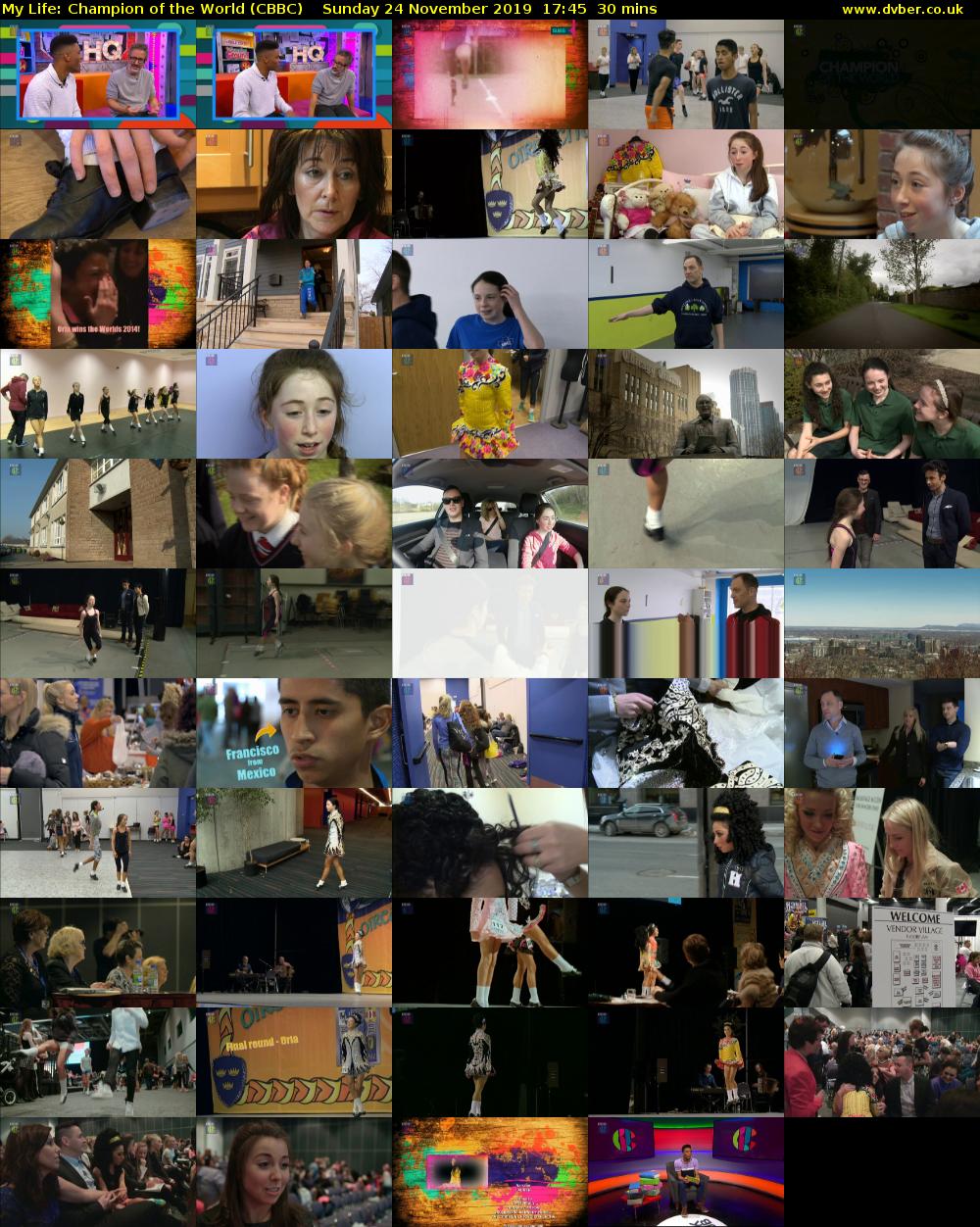 My Life: Champion of the World (CBBC) Sunday 24 November 2019 17:45 - 18:15