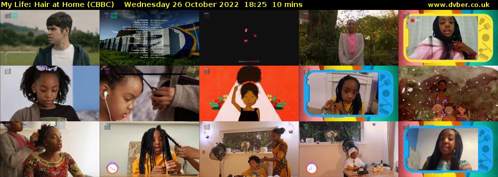My Life: Hair at Home (CBBC) Wednesday 26 October 2022 18:25 - 18:35